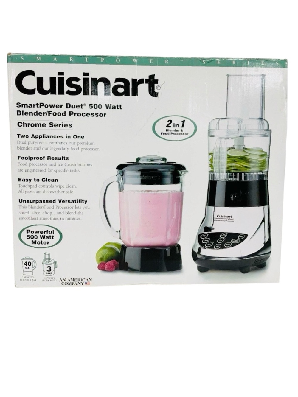 Cuisinart Chrome Series 2-in-1 Blender & Food Processor – Black & Silver